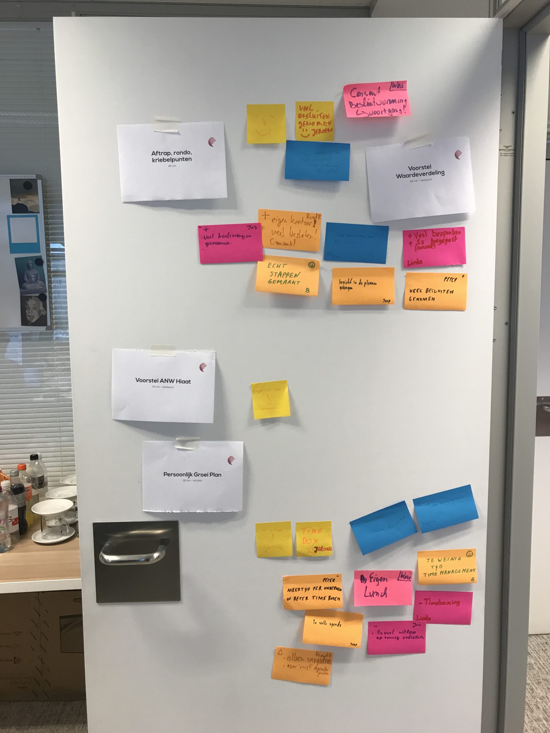 Feedback door met post-it's
