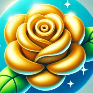AN AI-generated picture of a Gilded Rose with decorations