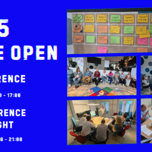 Landscape Banner for the 2025 Agile Open Unconference on September 12, 2025 at TrailBlazers in Weesp.